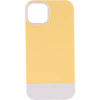 Матовый чехол на iPhone 11 (6.1 дюйм) / Айфон 11 (6.1 дюйм) creamy-yellow / white