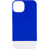 Матовый чехол на iPhone 11 (6.1 дюйм) / Айфон 11 (6.1 дюйм) navy blue / white
