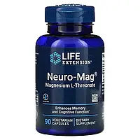 Life Extension, Neuro-Mag, магній L-треонат, 90 вегетаріанських капсул