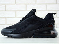 41-45 Nike Air Max 270 Black мужские кроссовки Найк Аир Макс 270 черные текстиль весна лето