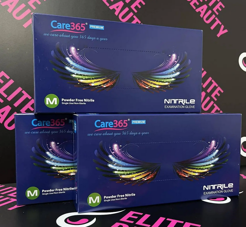 Нітрилові рукавички неопудрені CARE 365, розміри S M і L, 1 пара