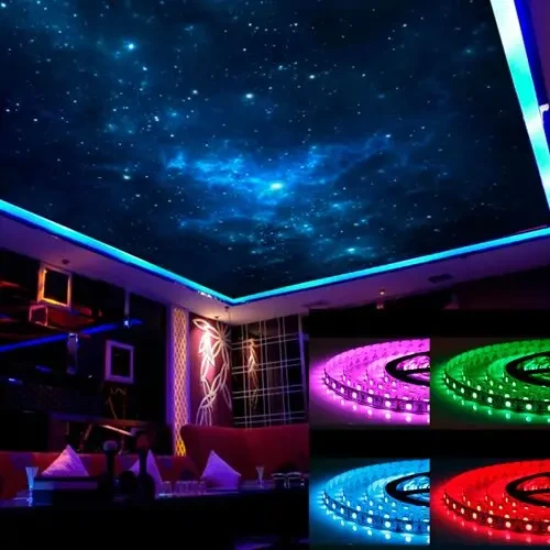 Світлодіодна стрічка 12V, 5050, 60 led/m, 14.4W, IP65, 6500K - білий холодний, ST-12-5050-60-RGB-65, фото 1