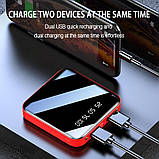 Power bank Червоний 2USB+LED ліхтар Портативна зарядка Зовнішній акумулятор, фото 8