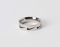 Кольцо Nike, Перстень Найк нержавеющая сталь серебристый