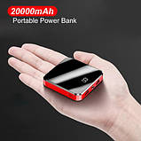 Power bank 20000 mAh Синій 2USB+LED ліхтар Портативна зарядка Зовнішній акумулятор, фото 5