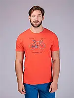 Мужская футболка Volcano, хлопковая, оранжевая