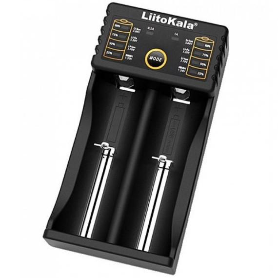 Зарядний пристрій для акумуляторів LIITOKALA Lii-202 |Ni-Mh/Li-ion/Li-Fe/LiFePO4, USB, Powerbank| Чорний