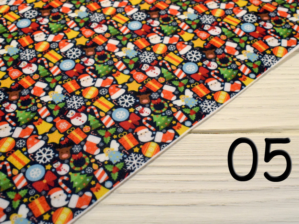 Фетр з малюнком "Новорічні фони" - №05 (Корейський м'який 1,2 мм), фото 1