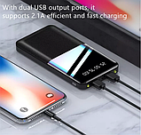 Power bank 20000 mAh 2USB+LED ліхтар Портативний заряд Powerbank Зовнішній акумулятор, фото 5