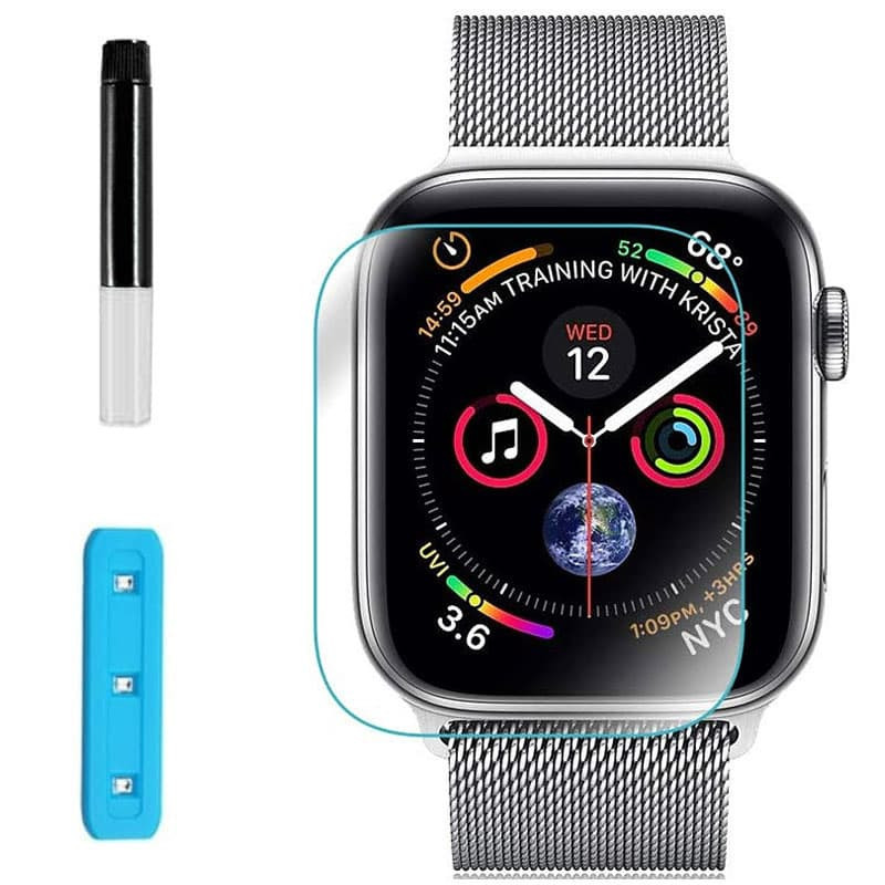 Защитное 3D стекло Nano Optics с УФ лампой для Apple Watch Series 7 45mm - фото 1 - id-p1666929657