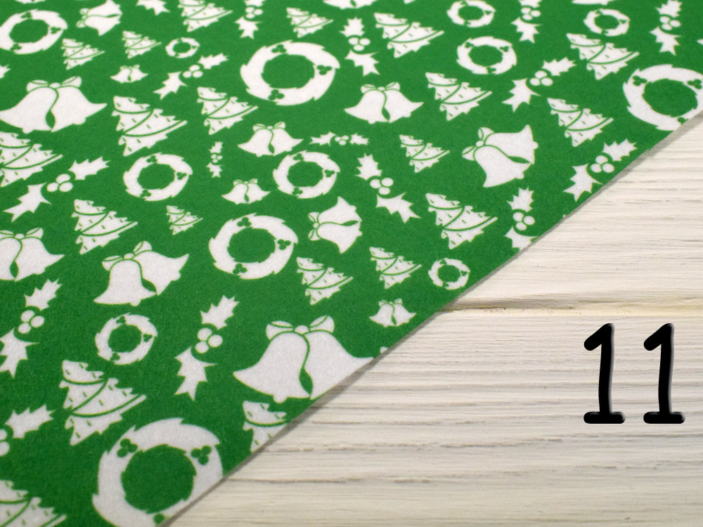 Фетр з малюнком "Новорічні фони" - №11 (Корейський жорсткий 1,2 мм), фото 1