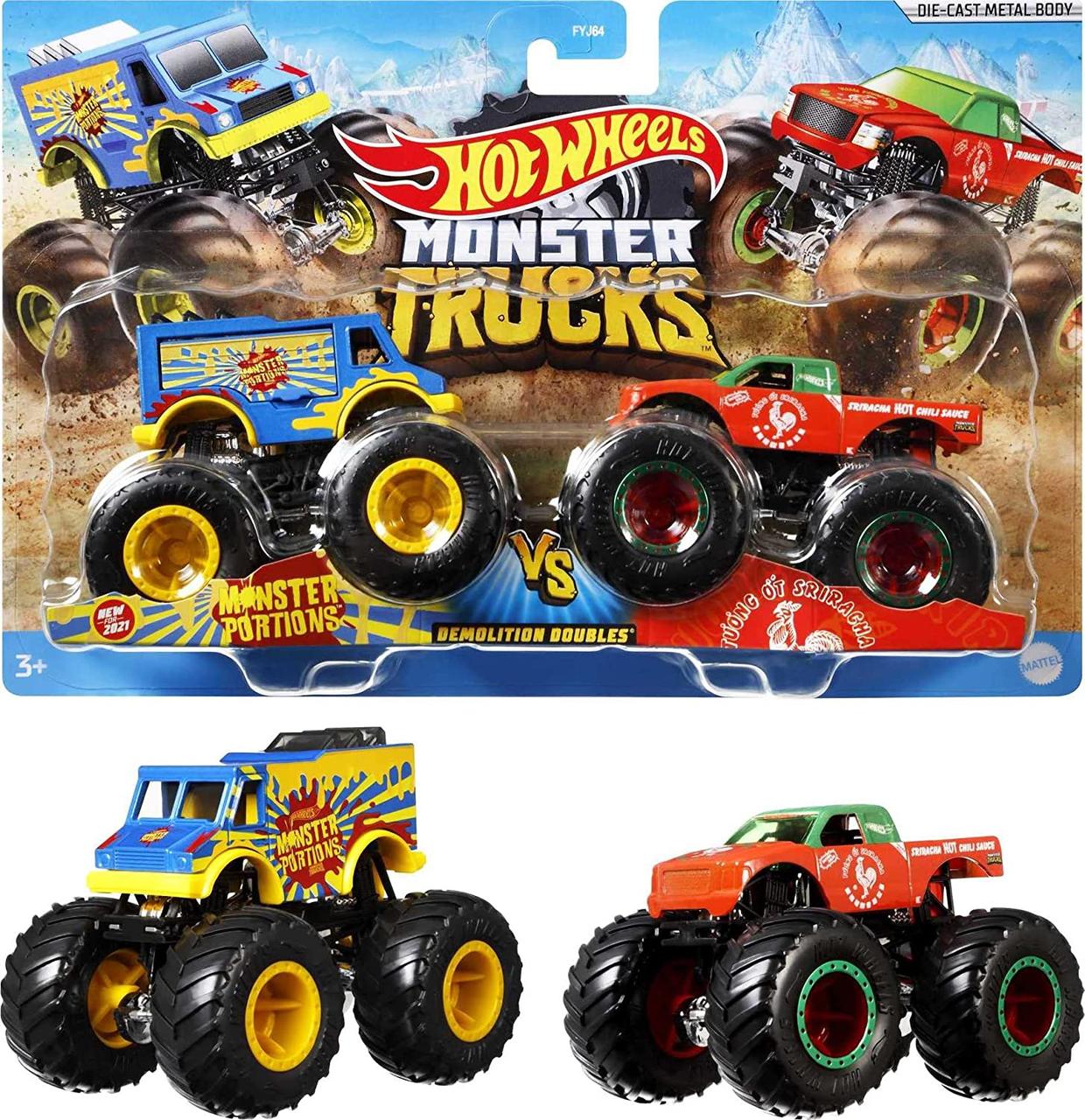 Машина Хот Вілс Монстер Трак Набір позашляховиків джипів Hot Wheels Monster Truck FYJ64, фото 1