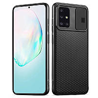 Чохол Camshield Black TPU зі шторкою захищаючою камеру для Samsung Galaxy A71 Чорний / Чорний