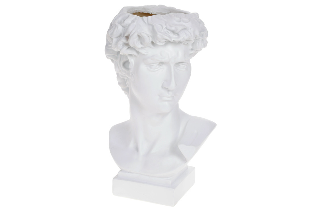 Декоративне кашпо-бюст 27,5см, колір - білий ТОВАР ВІД ВИРОБНИКА
