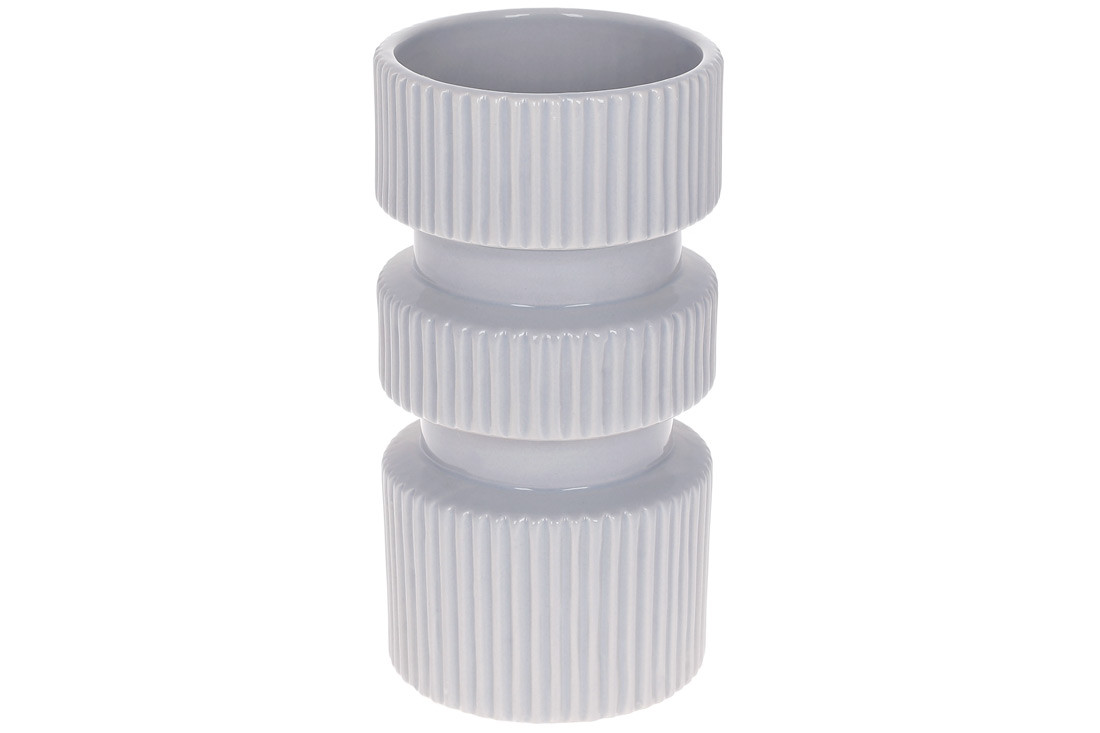 Ваза керамічна 20,5см, колір - світло-сірий глянець - 2 шт УПАКОВКА ТОВАР ВІД ВИРОБНИКА