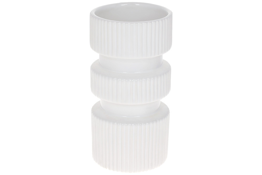 Ваза керамічна 20см, колір - білий глянець - 2 шт УПАКОВКА ТОВАР ВІД ВИРОБНИКА