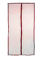 Москітна сітка на двері на магнітах 100х210см, протимоскітна сітка від комарів/мух Бордова (сетка москитная)