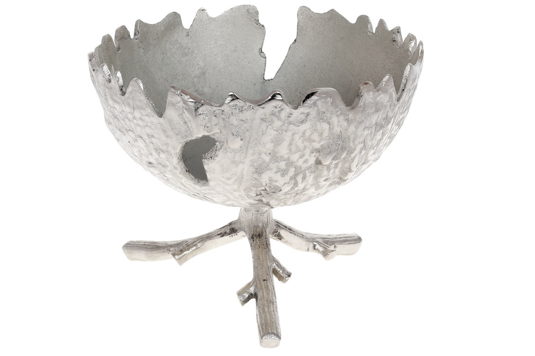 Декоративна чаша Кале на ніжці 24.5см, колір - срібло ТОВАР ВІД ВИРОБНИКА