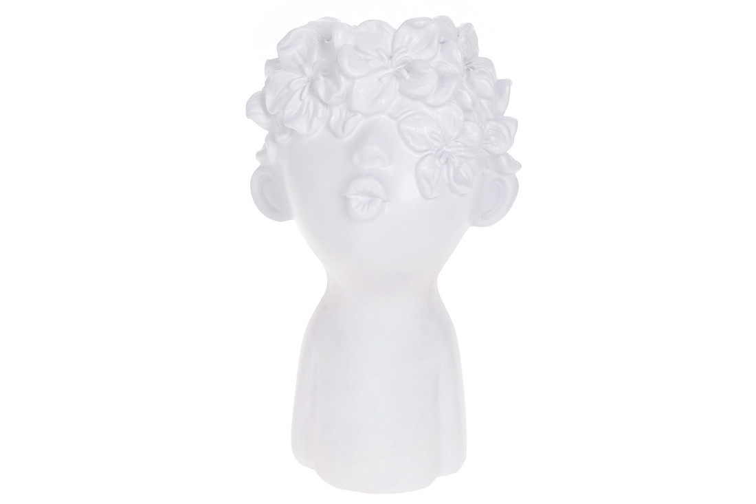 Декоративне кашпо Хлопчик у квітах, 19см, колір - білий ТОВАР ВІД ВИРОБНИКА