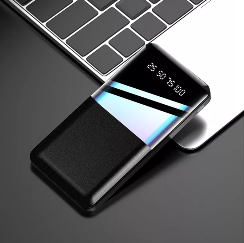 Power bank 20000 mAh Чорний 2USB+LED ліхтар Зовнішній акумулятор Портативна зарядка Powerbank