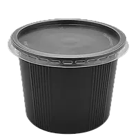 Супник з кришкою для холодних та гарячих страв чорний 500 мл  (упаковка 50 шт)