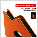 Струбцина магнітна для зварювання HORUSDY 37,5 кг – зварювальний магніт для фіксації під кутом, фото 3
