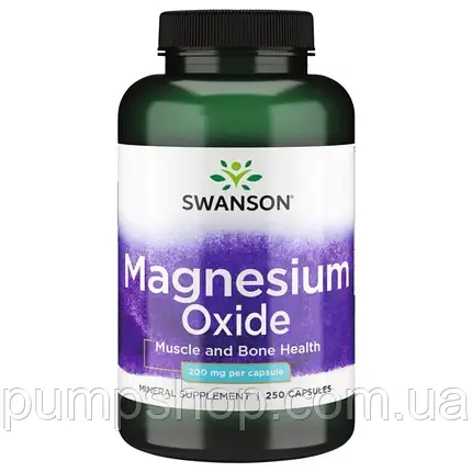 Магній-оксид Swanson Magnesium Oxide 500 мг 100 капс., фото 2