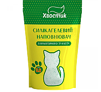 Силикагель наполнитель Хвостик для кошек, с зелеными гранулами, мелкая фракция, 3.6 л