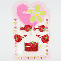 Набір для волосся дитячої полунички дві тонкі гумки + дві шпильки бавовни + три широкі м'які гумки