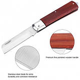 Ніж для щеплення HUFENG розкладний 200 мм з прямим сталевим лезом 85 мм для садових робіт, фото 4