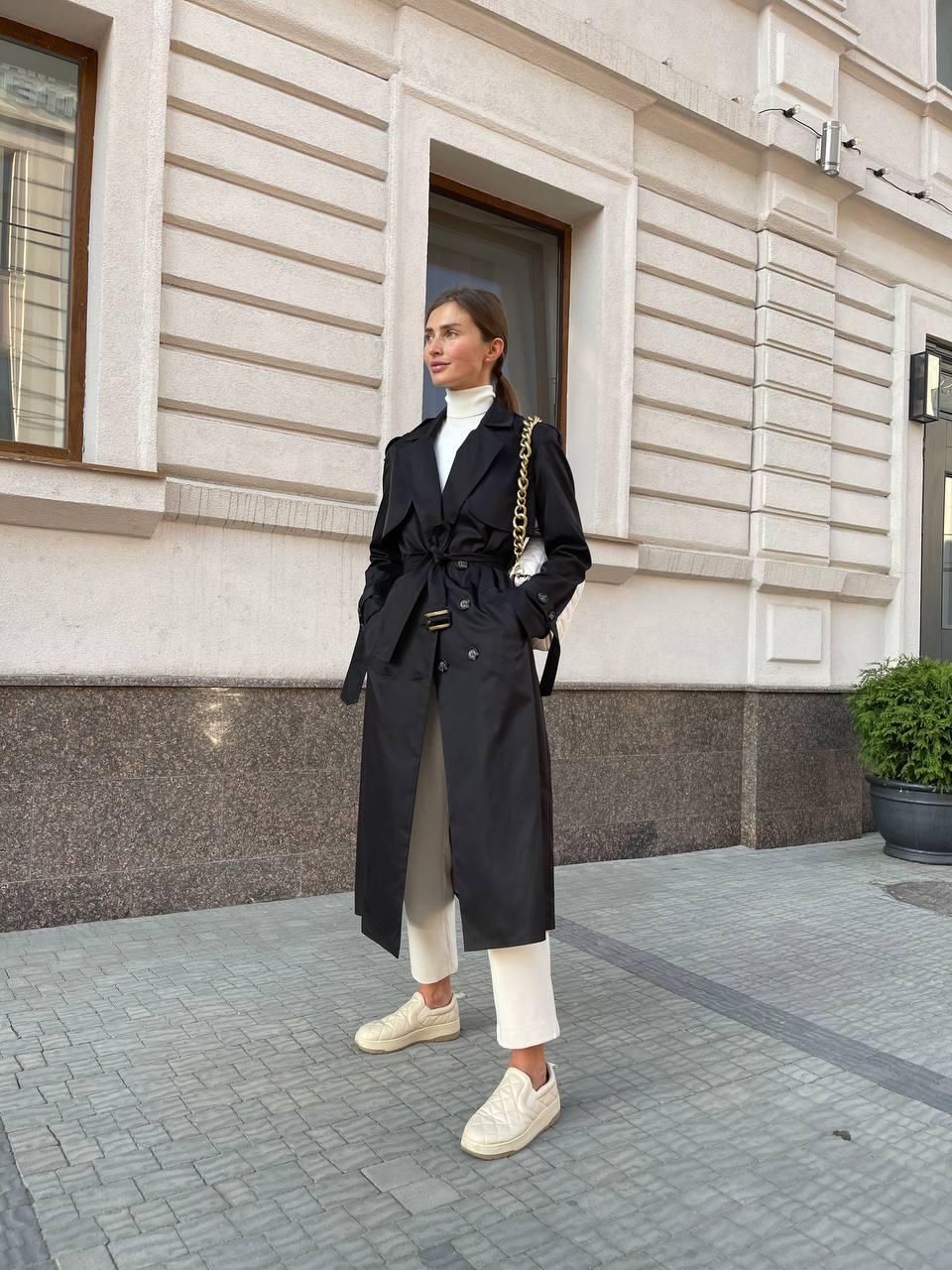 Тренч плащ міді жіночий демісезонний стильний на підкладці з поясом та кишенями різні кольори Gld1808