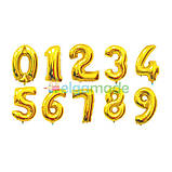 Шарик фольгований ЦИФРА 4, золото, 35 см, фото 2