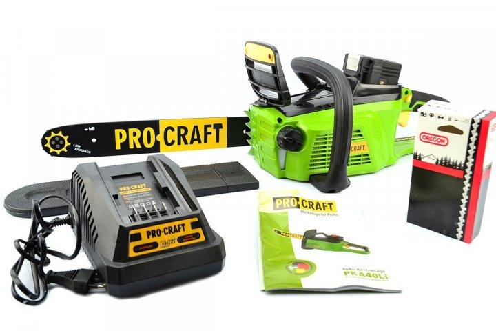 Акумуляторна ланцюгова пилка Procraft PKA-40 Li (зарядка+акумулятор)