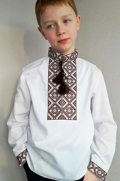 Сорочка вишиванка для хлопчика підлітка на замку
