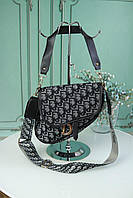 Сумка женская седло Christian Dior черная Диор LUX качество