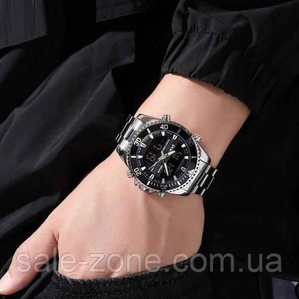 Мужские спортивные кварцевые часы Skmei Daytona (серебристые) - фото 5 - id-p1665624306