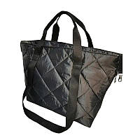 Сумка жіноча стьобана графіт 084F
