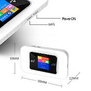 Мобільний 3G/4G LTE роутер модем WiFi маршрутизатор з акумулятором USB Micro SD переносної MiFi до 150 Мбіт, фото 3