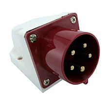 Вилка стаціонарна 515 16А (240-415В) 5 контактів (3P + N + E) Червоний