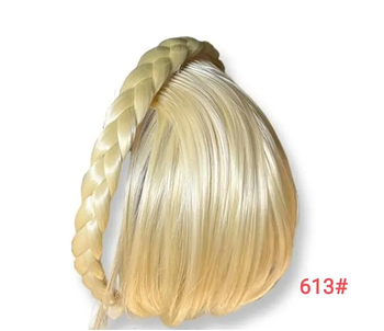 Челка на обручі 613, штучна щелепа на колоді блонд (KG-4768)
