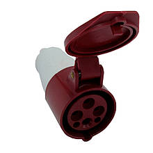 Розетка переносна 214 16А 380-415В 4 контакти (3P + E) Червоний