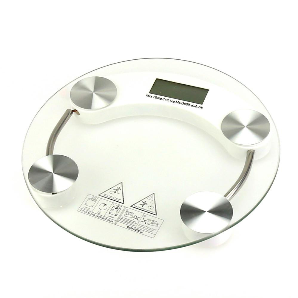 Весы электронные прозрачные напольные для взвешивания стеклянные круглые с ЖК дисплеем до 180 кг - фото 7 - id-p1667061361