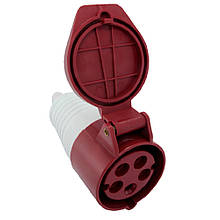 Розетка переносна 215 16А (240-415В) 5 контактів (3P + N + E) Червоний