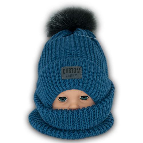 Детский комплект - шапка и шарф для мальчика