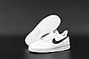 Жіночі кросівки Nike Air Force 1 W White Black весняне жіноче взуття Найк білі низькі шкіряні, фото 5