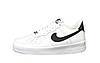 Жіночі кросівки Nike Air Force 1 W White Black весняне жіноче взуття Найк білі низькі шкіряні, фото 3