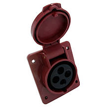 Розетка стаціонарна внутрішня 414 16А 380-415В 4 контакти (3P + E) Червоний