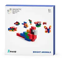 Магнітний конструктор Pixio 30104 Bright Animals 90 дет.