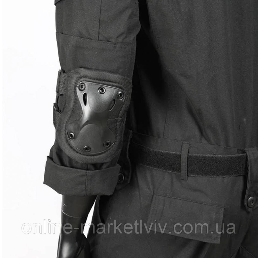 Набор тактической защиты налокотники и наколенники Eagle KN-04 Black + Подарок Ремень Tactical Belt - фото 4 - id-p1667084196