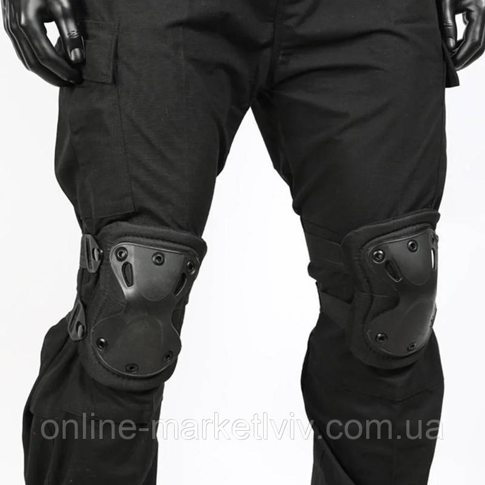 Набор тактической защиты налокотники и наколенники Eagle KN-04 Black + Подарок Ремень Tactical Belt - фото 5 - id-p1667084196